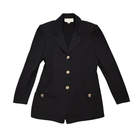 St. John Collection by Marie Gray Knit Black Blazer Size 4 - Picture 1 of 5